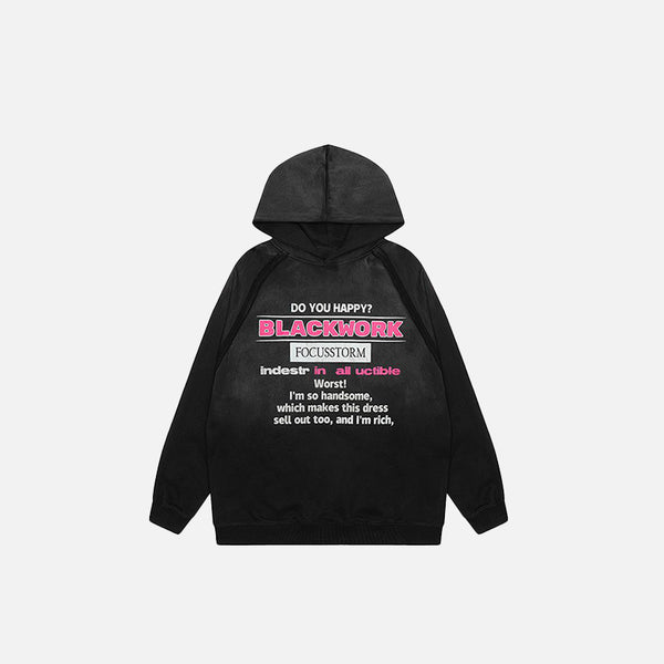 Gradient Letter Print Oversized Hoodie