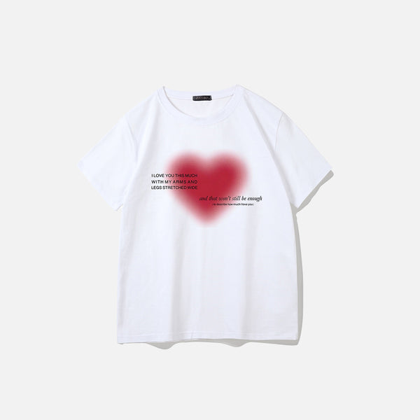 Red Heart Print T-shirt