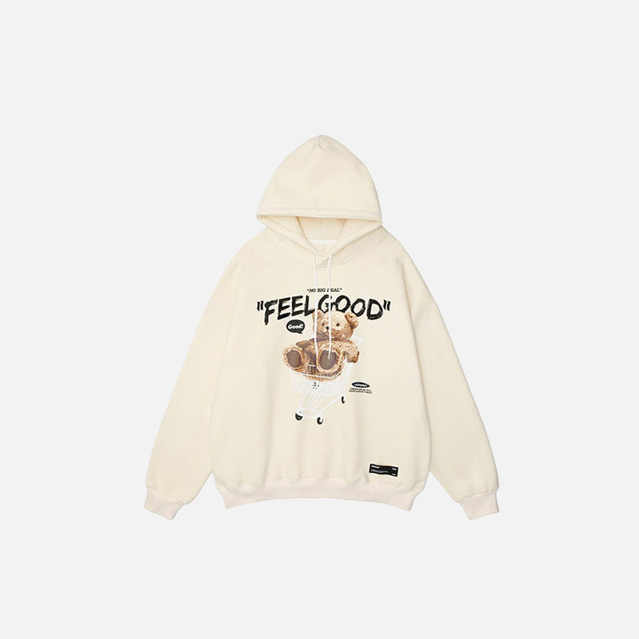 bear-print hoodie