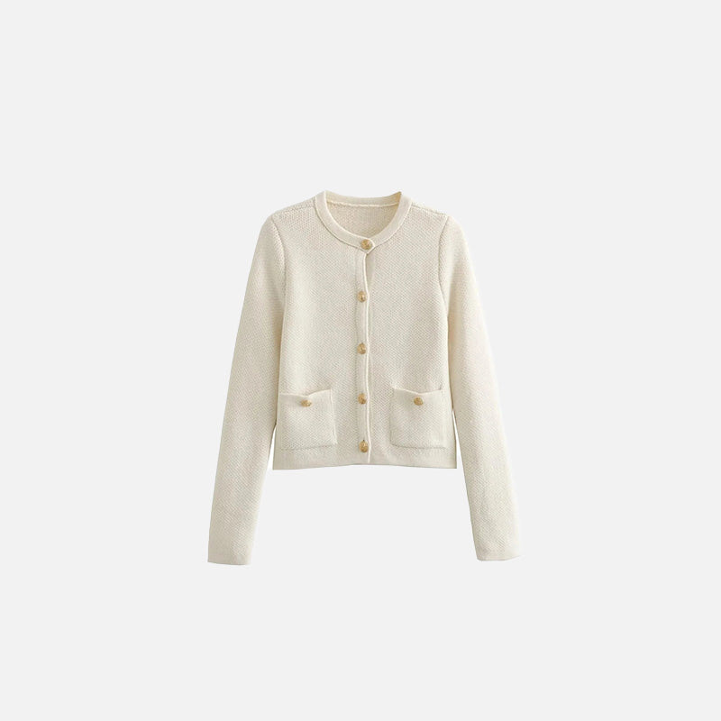 Golden Buttons Knitted Cardigan