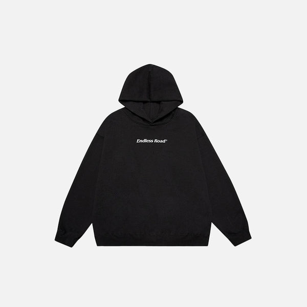 Solid Color Endless Road Hoodie