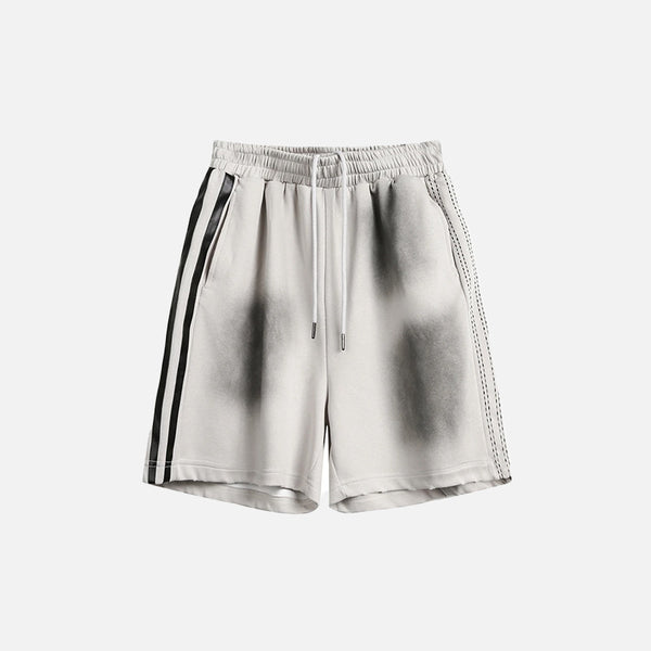 Front view of the gray Ink Jet Shorts in a gray background