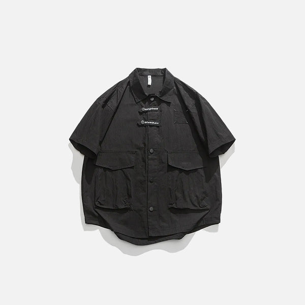 Front Pocket Oversized Cargo Shirt