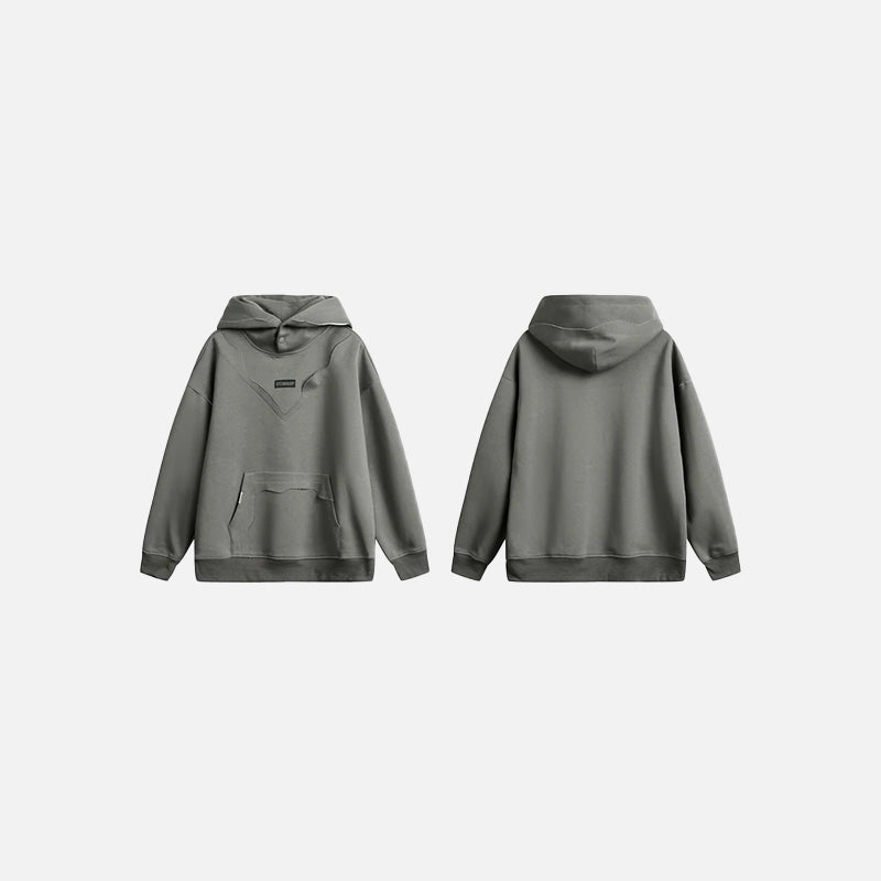 Front & Back View of the dark gray Urban Chic Oversized Hoodie in a gray background