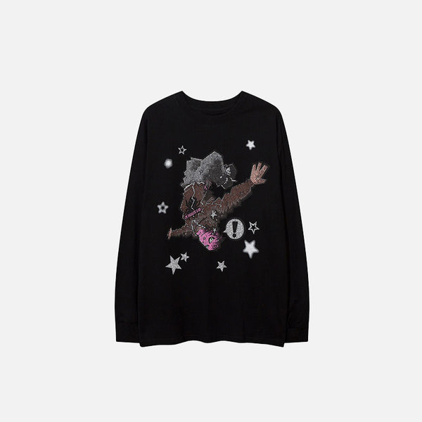 Falling Stars Loose Long-sleeved T-shirt