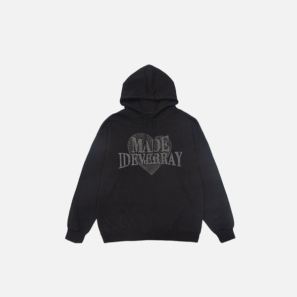 Heart Shaped Letter Printed Hoodie