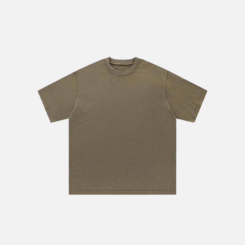 Front view of the auburn Oversized Loose Solid Color T-shirt in a gray background 