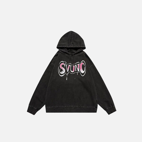 Loose Letter Print Hoodie