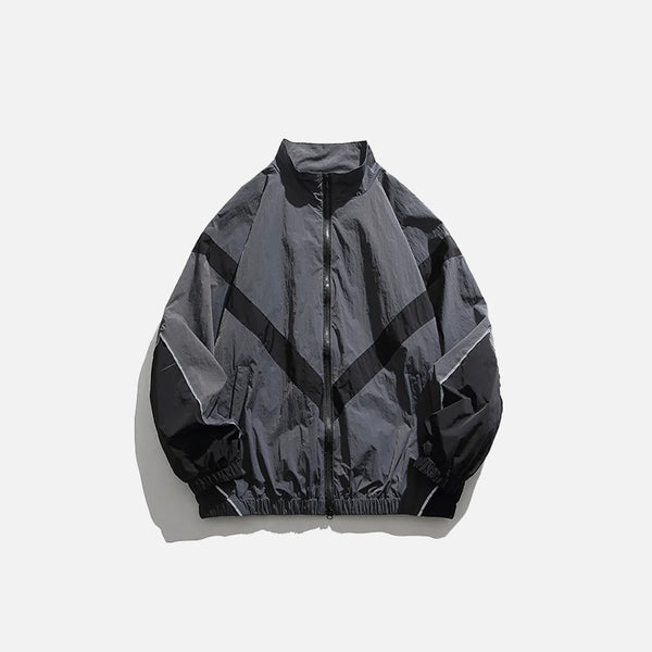 Striped Windbreaker Jacket