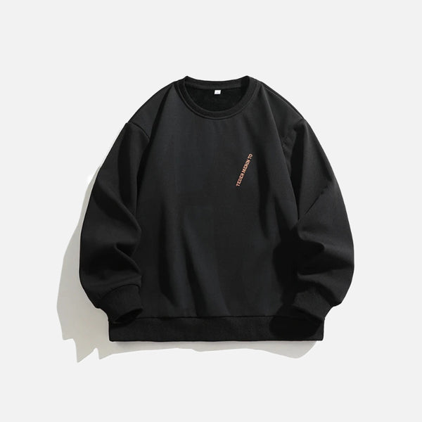 Front view of the black Abstract Motion Sweatshirt in a gray background