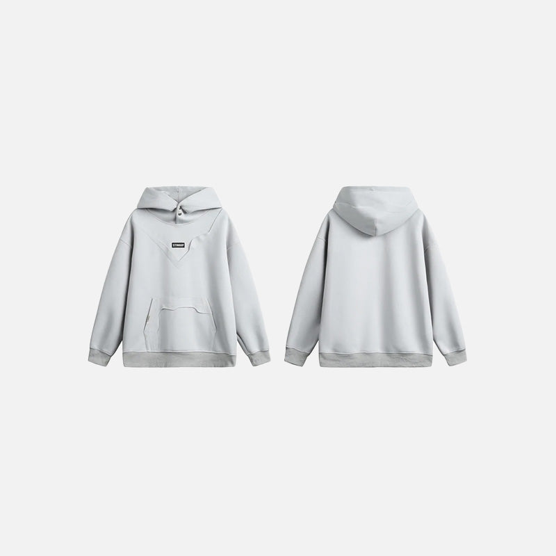 Front & Back View of the light gray Urban Chic Oversized Hoodie in a gray background