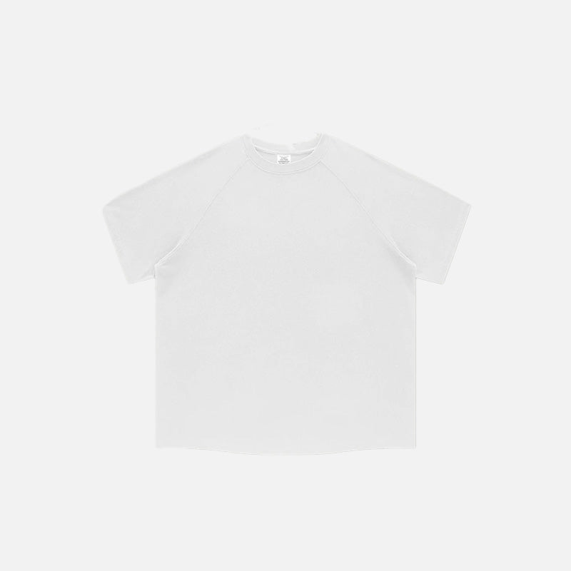 Front view of the white Loose Retro Washed T-shirt in a gray background