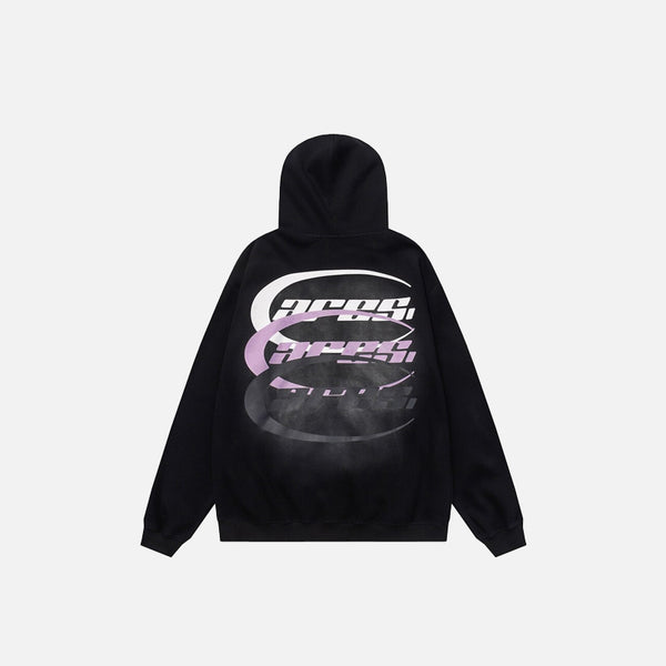 Y2K Letter Print Zip Up Hoodie