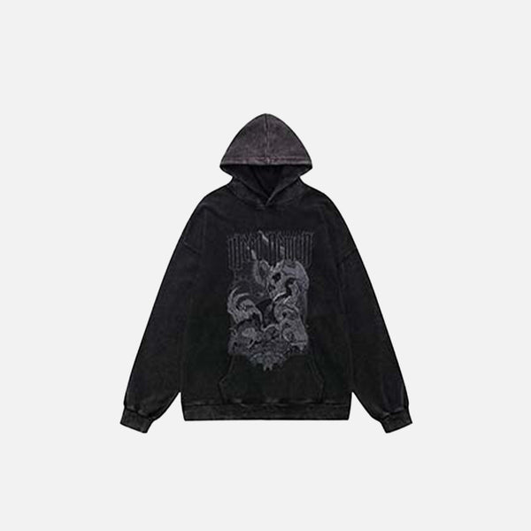 Hungry Demon Print Hoodie