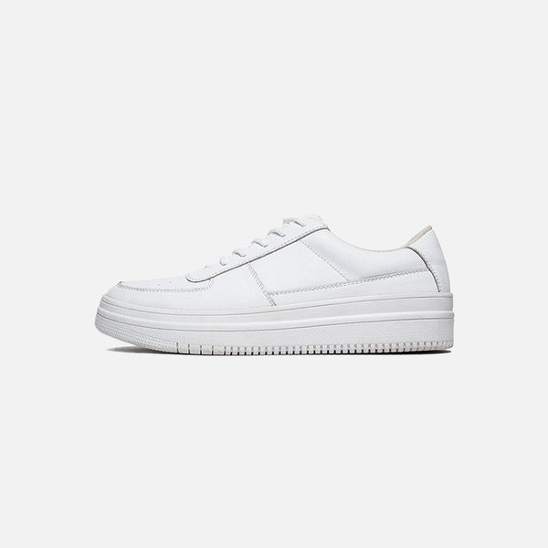 White Leather Breathable Sneakers