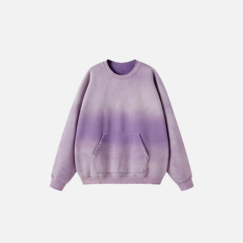 Front view of the purple Classic Washed Oversized Sweatshirt in a gray background