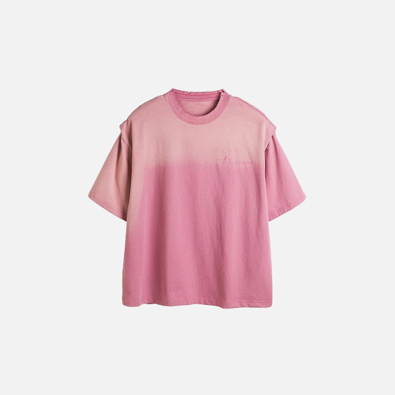 Front view of the pink Vintage Washed Short Sleeve T-shirt in a gray background