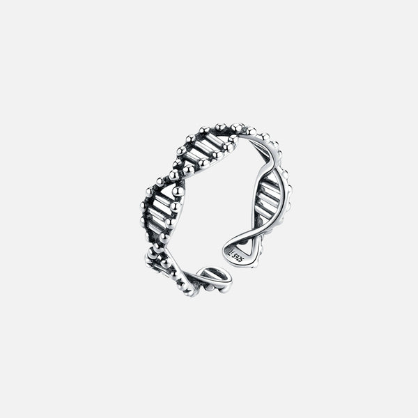 DNA 925 Sterling Silver Open Adjustable Finger Ring