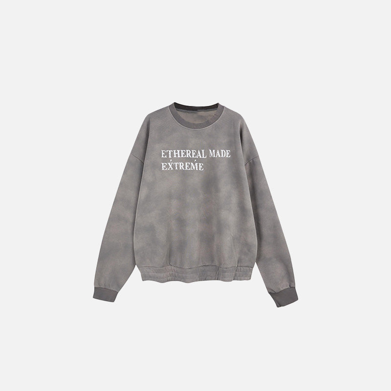 Front view of the gray Limitless Reverie Sweatshirt in a gray background