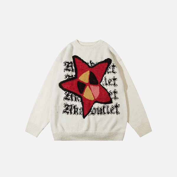 Star Graphic Colorful Knitted Sweater