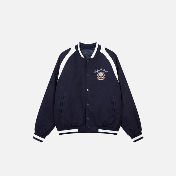 Splicing Color Retro Varsity Jacket