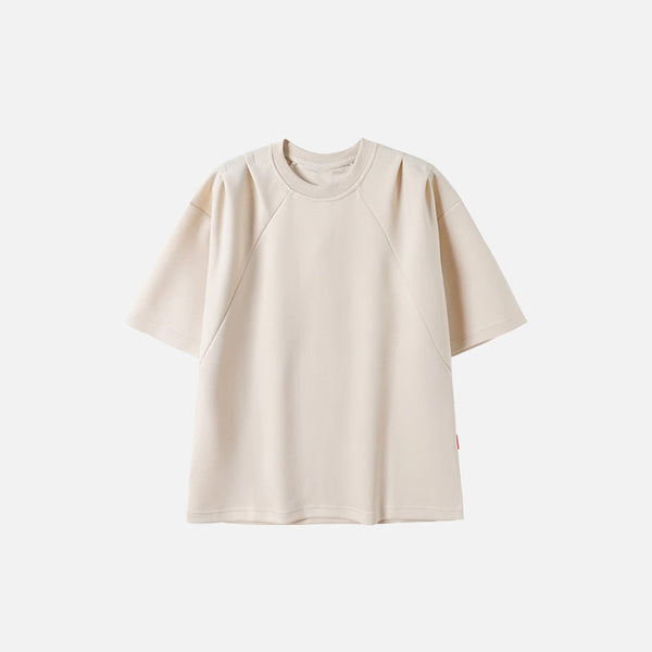 Front view of the off-white women's Oversized Runway T-shirt in a gray background