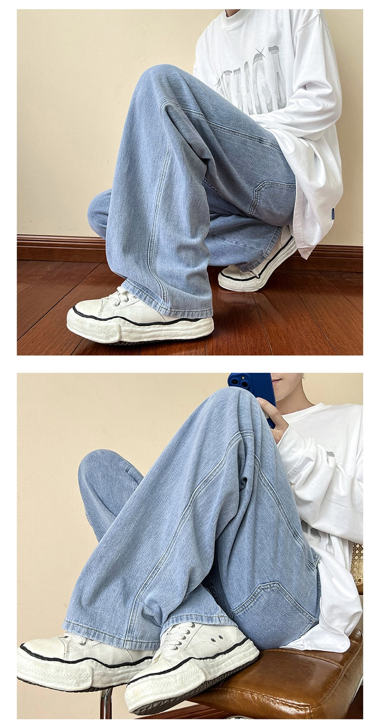 Ankle-length Baggy Washed Denim Pants – DAXUEN