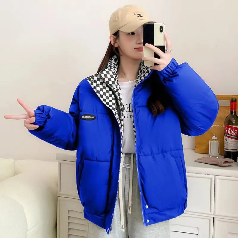 Blue oversized hot sale puffer jacket