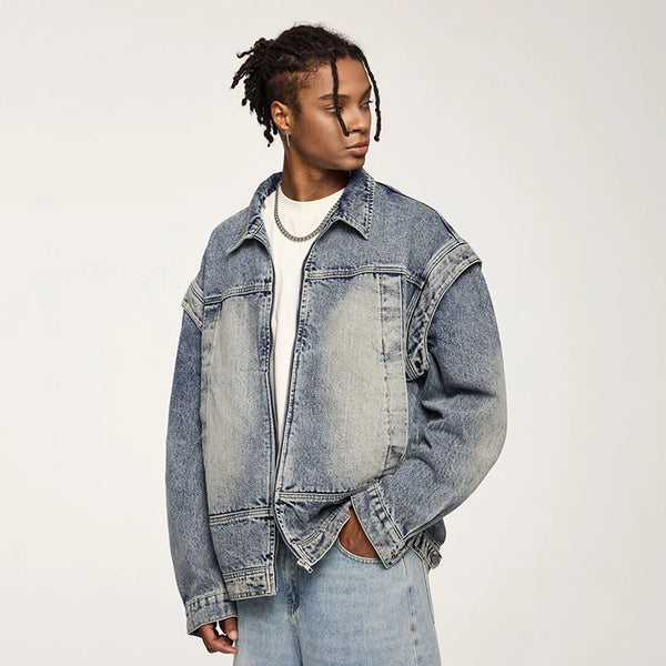 Model wearing the blue Classic Denim Jacket 