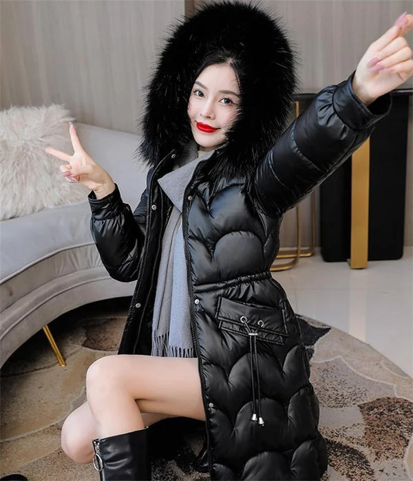 Women's Long Quilted Puffer Jacket