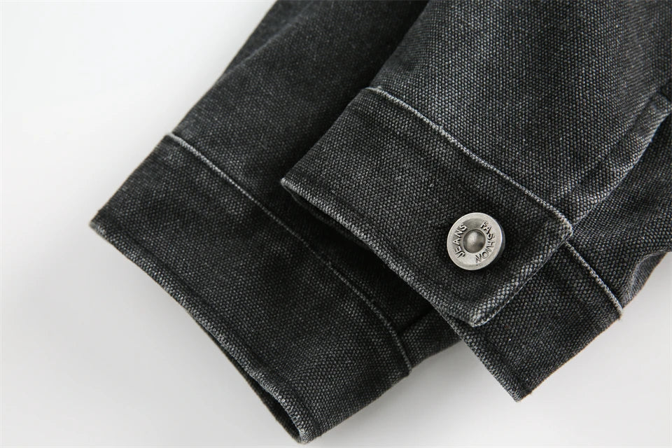 The sleeves of the black Y2K Vintage Street Punk Women's Jacket from DAXUEN.