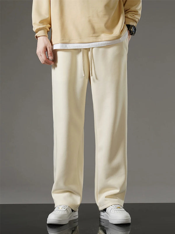 Model wearing the beige Y2K Casual Loungewear Sweatpants