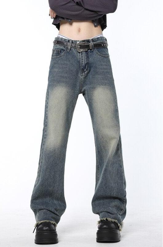 Blaue Vintage Jeans mit hoher Taille