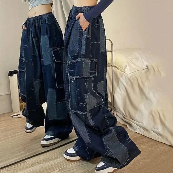 Y2k Denim Vintage Patchwork Baggy Pants