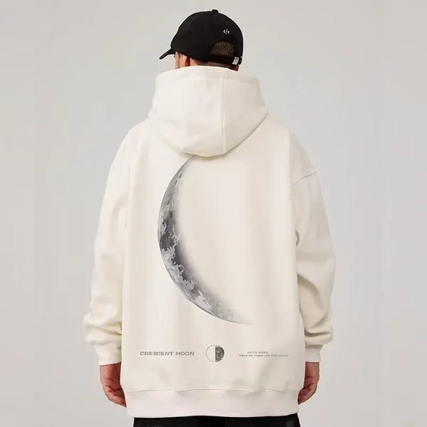 Sudadera con capucha gótica de luna creciente Y2K