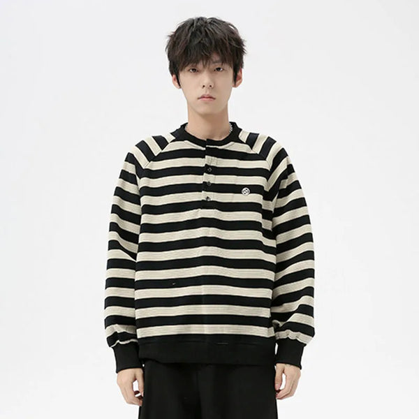 Striped Long-Sleeve Sweatshirt