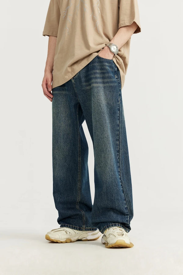 Washed Vintage Loose Jeans