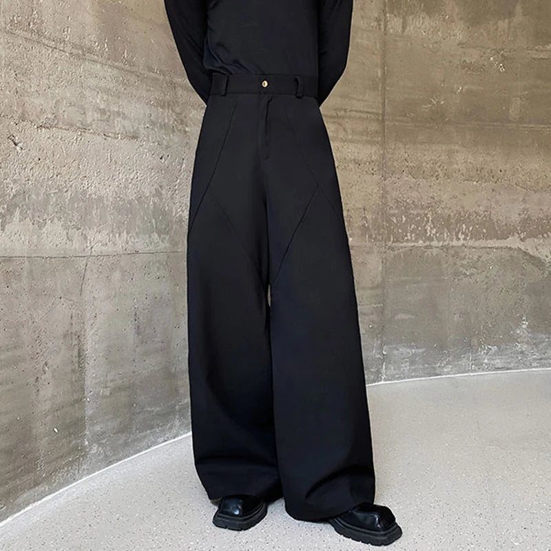 Model wearing the black Flowy High-Waisted Pants