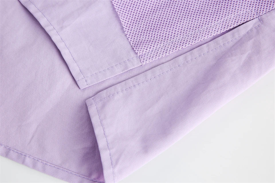 The fabric of the Women's Purple Rose T-shirt from DAXUEN.