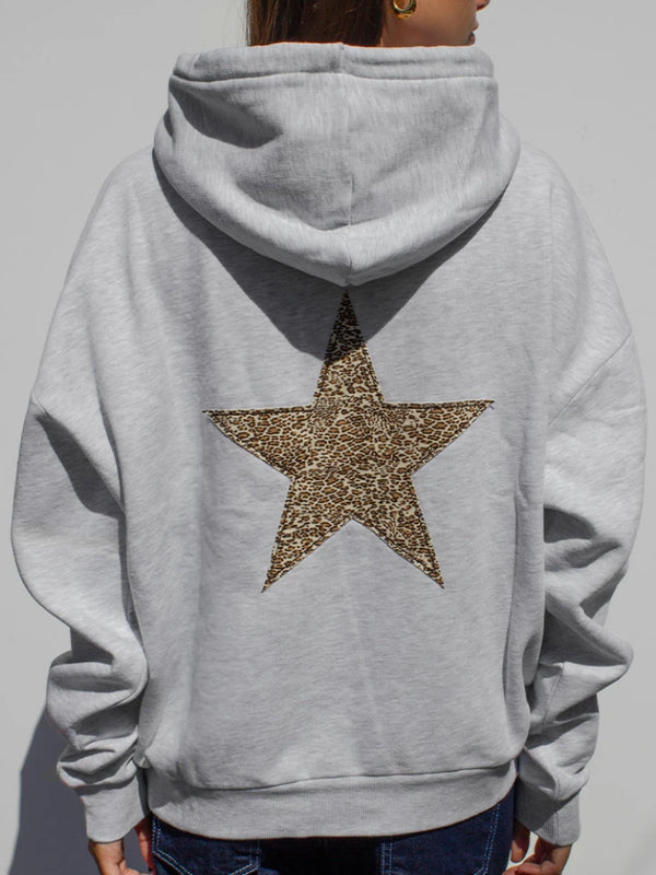 Sudadera con capucha con dije de estrella Y2K