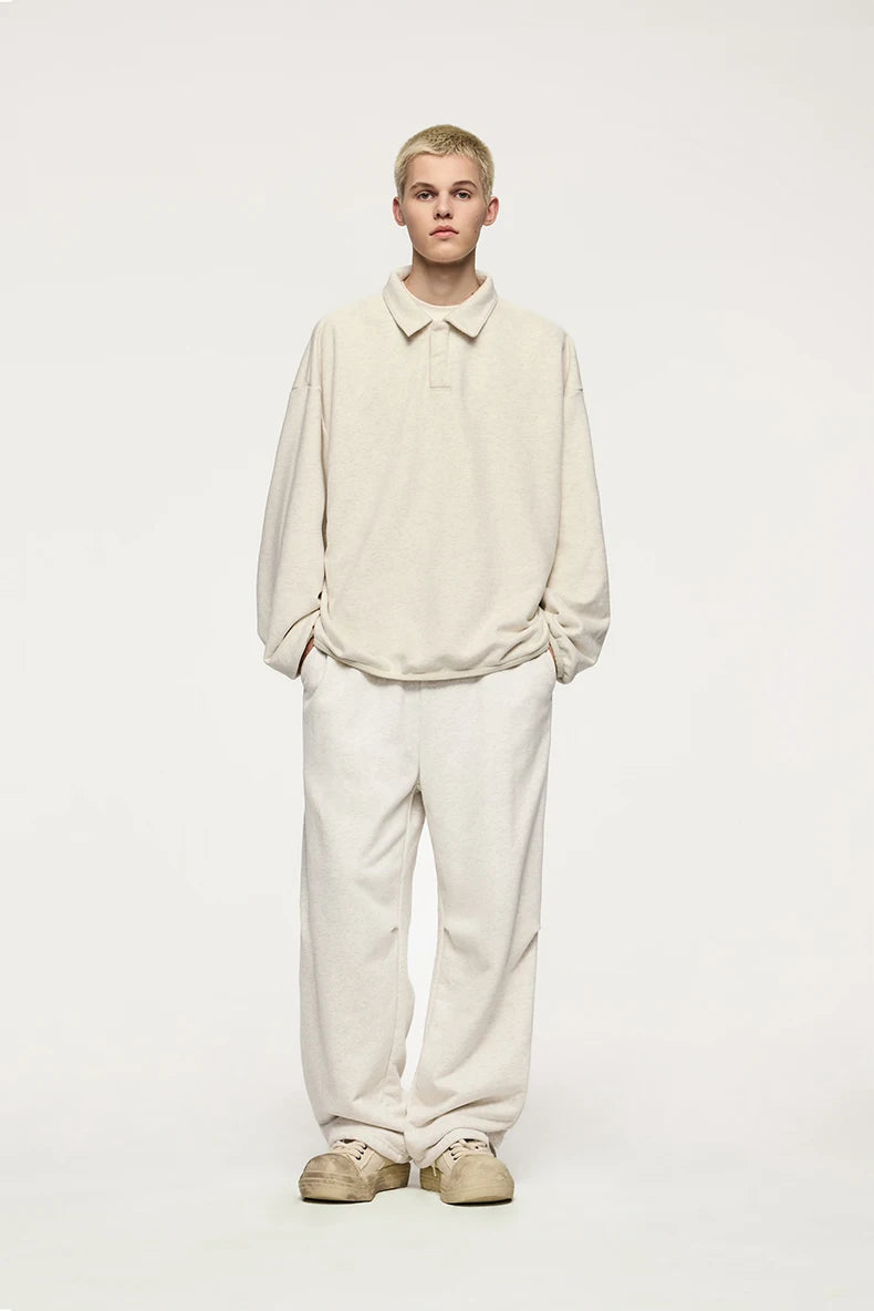 Model weearing the beige Comfort Fit Drawstring Pants