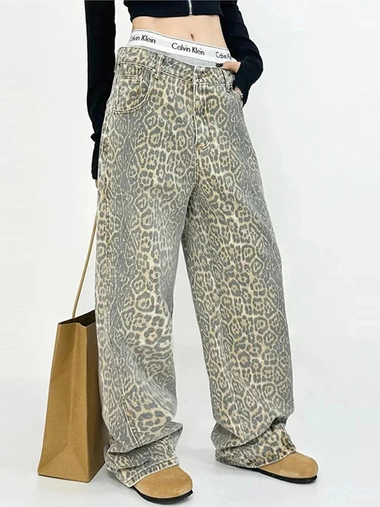 Model wearing the green Feline Flair High-Waisted Pants