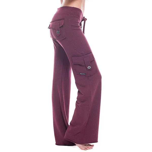 Women's Elastic Wide-leg Cargo Pants