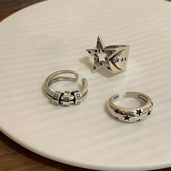 Vintage Retro Gothic Stars Rings