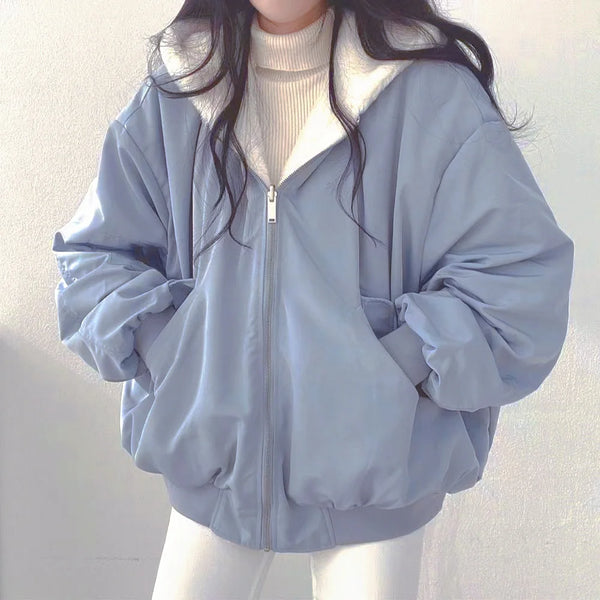 Double-sided Hooded Zip-up Jacket