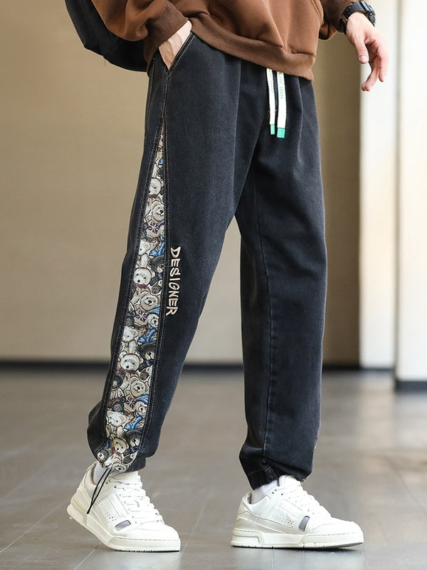 Baggy Bear Patchwork Denim Pants