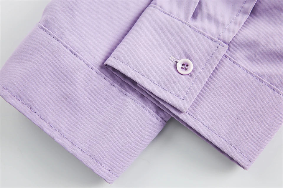 The sleeves of the Women's Purple Rose T-shirt from DAXUEN.