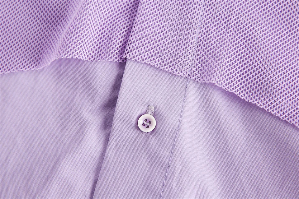 The details of the Women's Purple Rose T-shirt from DAXUEN.