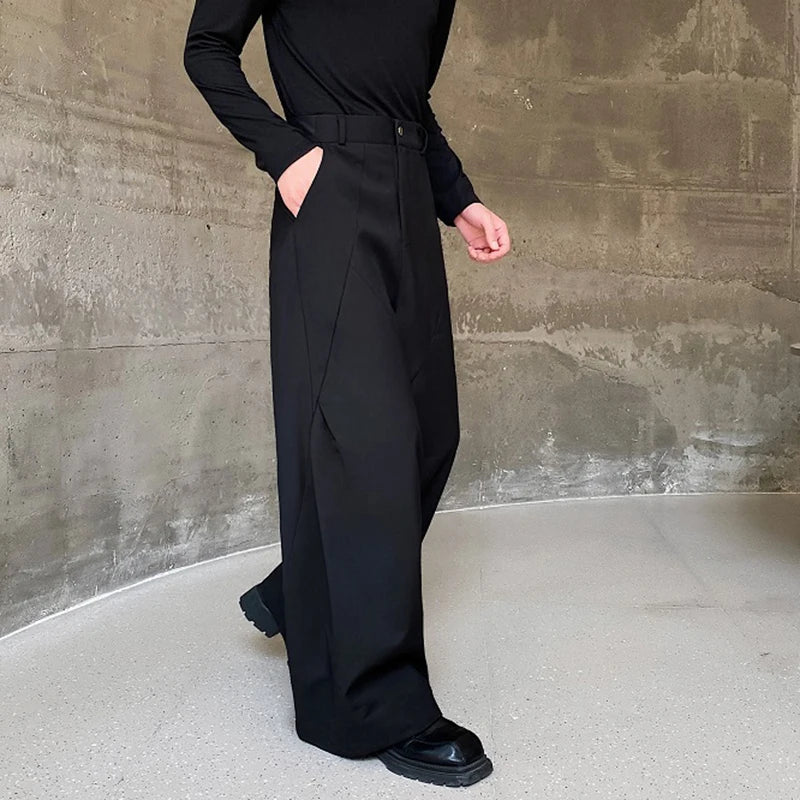 Model wearing the black Flowy High-Waisted Pants