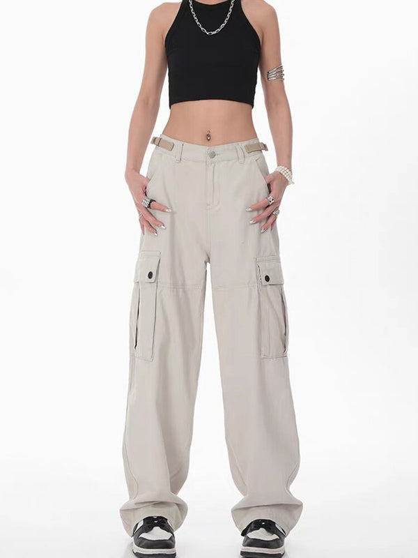 Straight High Waist Cargo Pants